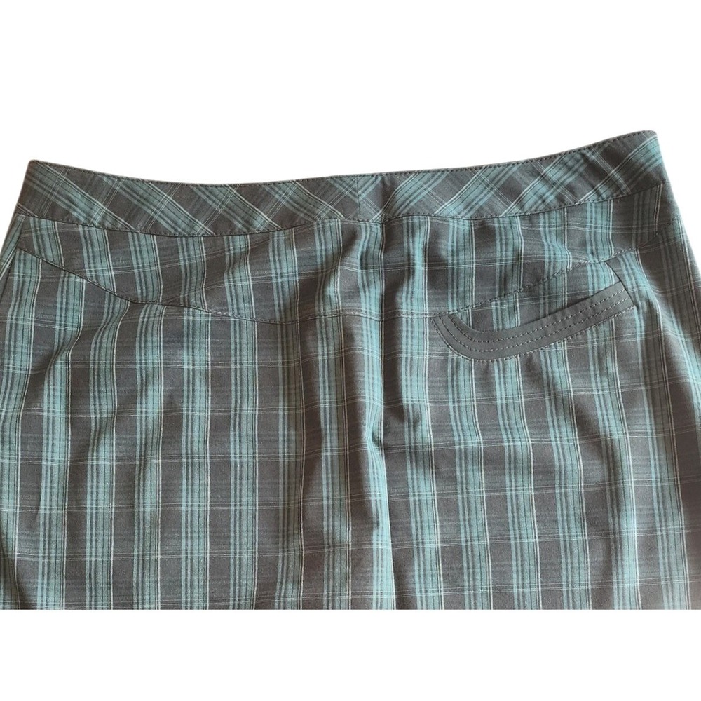 Annika Women Golf Skort Green Grey Plaid Performance Athletic Size 14 - Picture 6 of 6